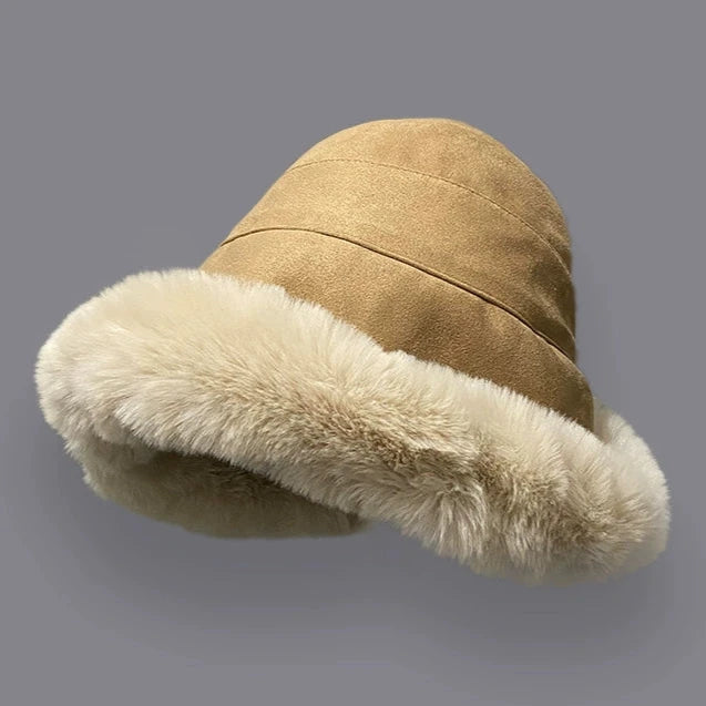 Vintage Suede Fleece Mongolian Hat