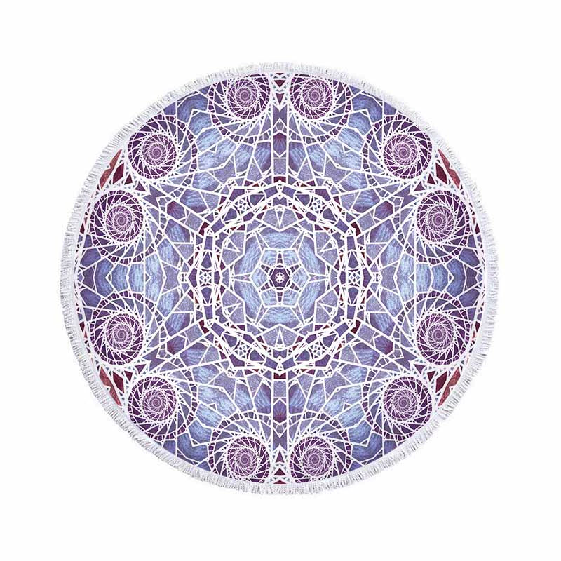 Gradient Mandala Bliss - Round Beach Towel & Yoga Mat