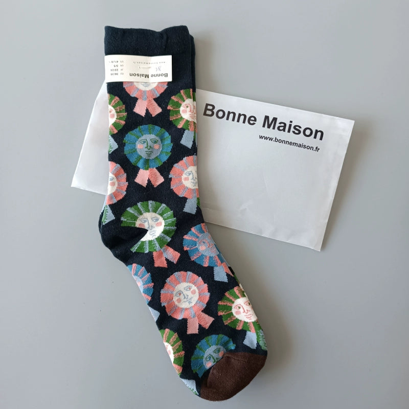 Artistic French Tide Oil Painting Socks