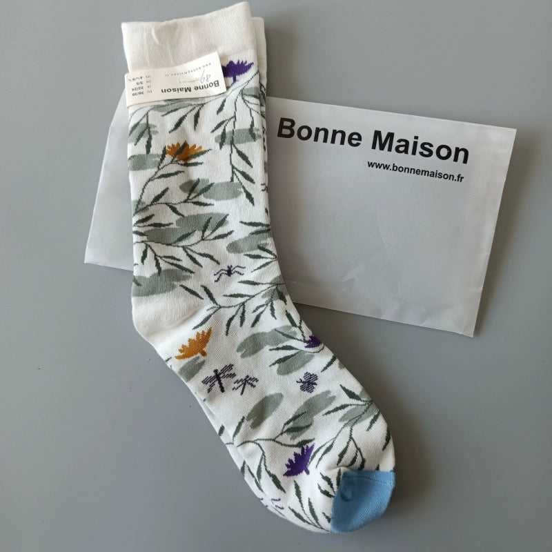 Artistic French Tide Oil Painting Socks fun art literary oil painting