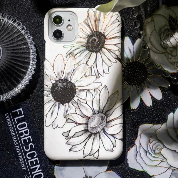 Black Night Flower- Captivating Floral Stickers