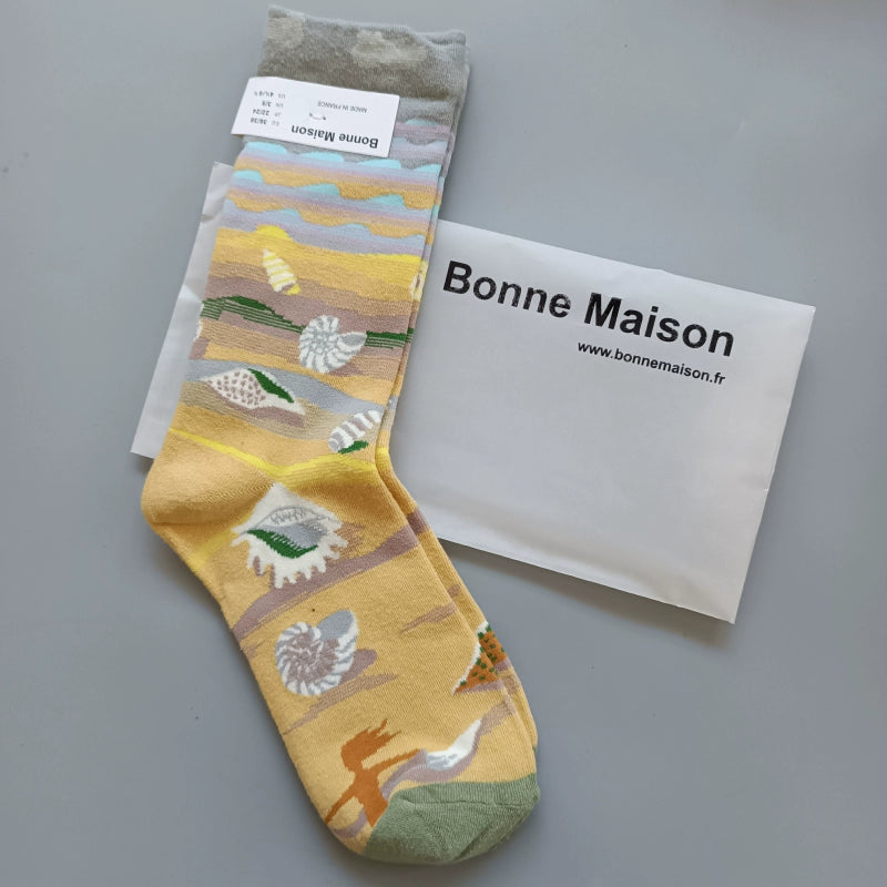 Artistic French Tide Oil Painting Socks