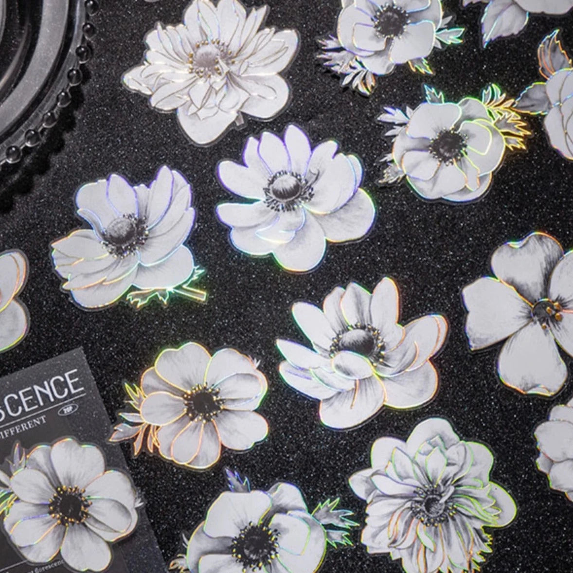 Black Night Flower- Captivating Floral Stickers