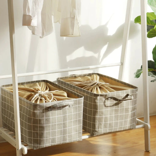 Chic Cotton Linen Folding Storage Basket