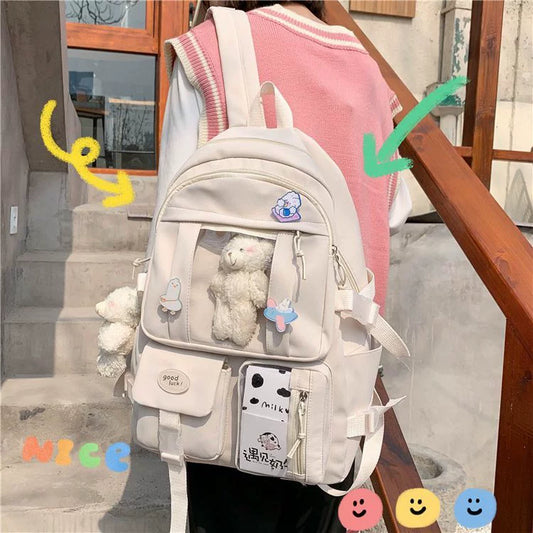 Trendy Large Capacity Cartoon Backpack - Korean Harajuku Style