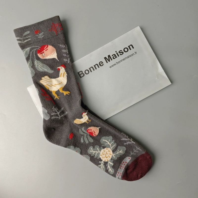 Artistic French Tide Oil Painting Socks fun art literary oil painting