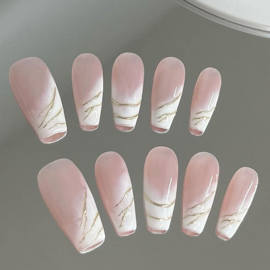 Sweet Gradient White Nail Art - Purely Crafted Charm