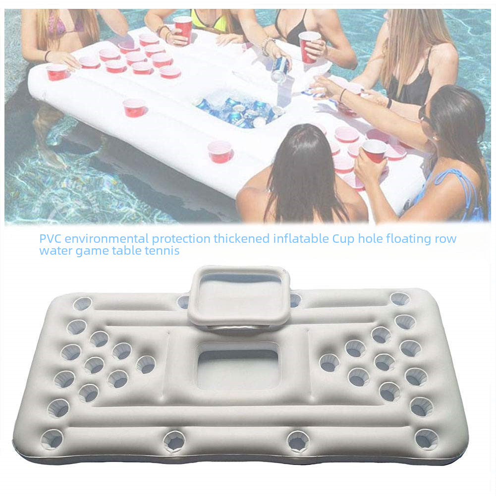 Popular PVC Inflatable 28-Cup Hole Floating Beer Pong Game Table