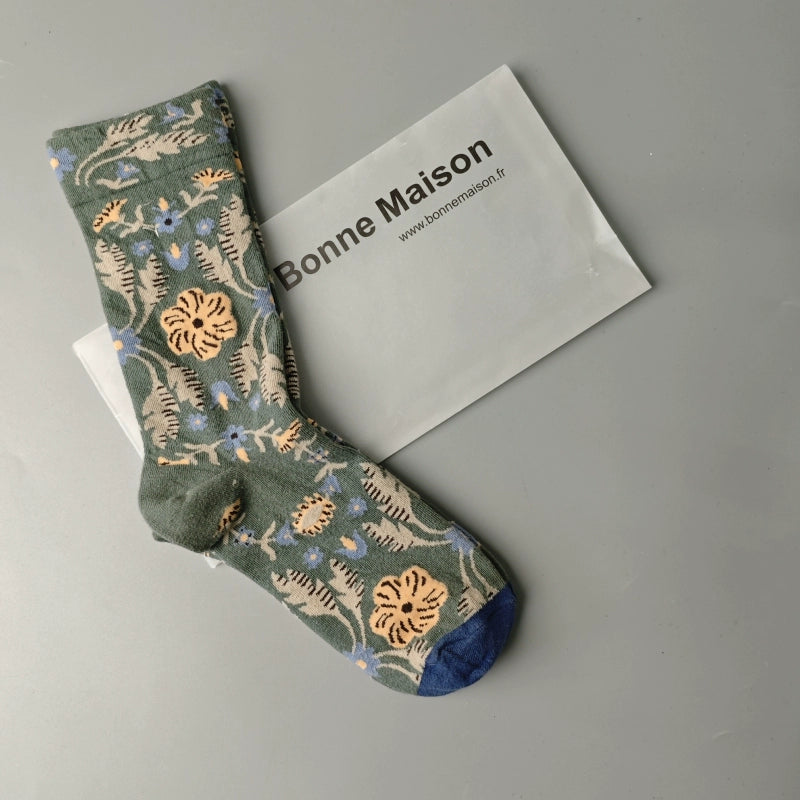 Artistic French Tide Oil Painting Socks fun art literary oil painting