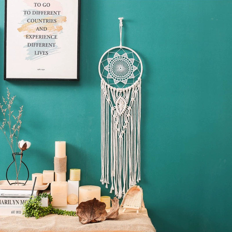 Nordic Dream Catcher Tapestry - Hand Woven Wall Hanging