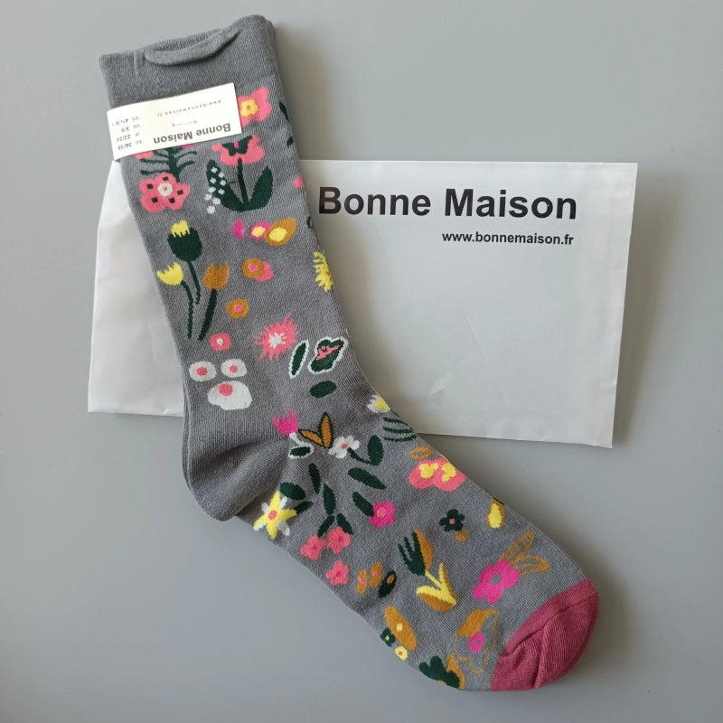 Artistic French Tide Oil Painting Socks fun art literary oil painting