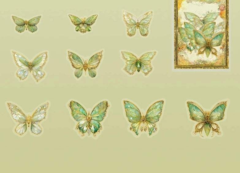 Holographic Butterfly Spectrum Sticker Set - Enchanting DIY Decor and Craft Supplies