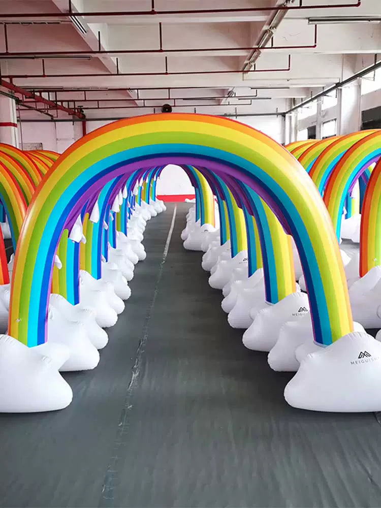 Inflatable Rainbow Water Spray Arch - Children's Day Outdoor Decoration