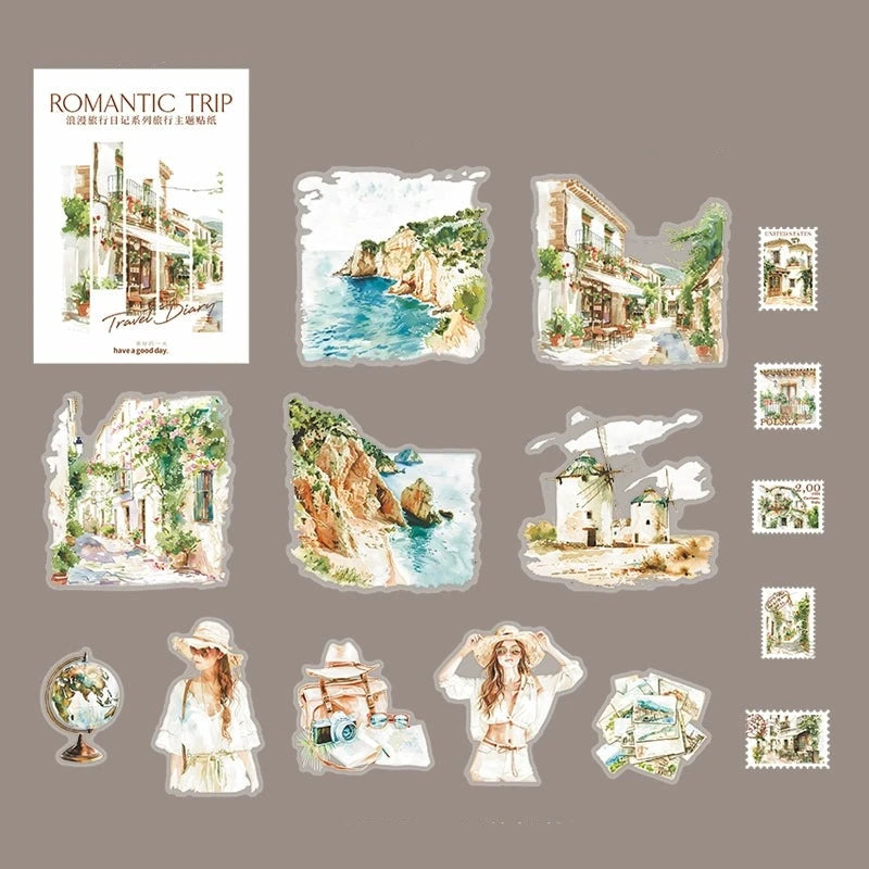 Wanderlust Watercolor: Romantic Travel Diary Sticker Collection