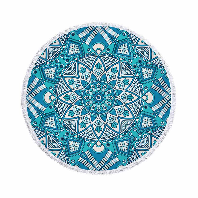 Gradient Mandala Bliss - Round Beach Towel & Yoga Mat