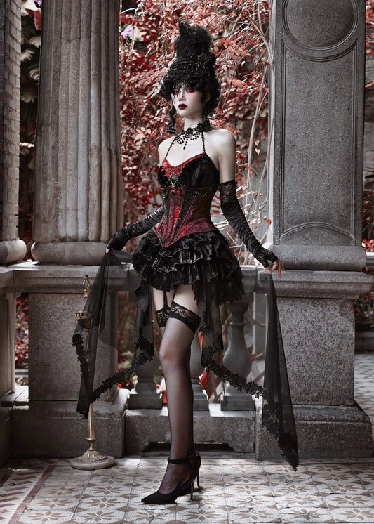 Rococo Velvet Cobwebs Fishbone Tunic Suspenders