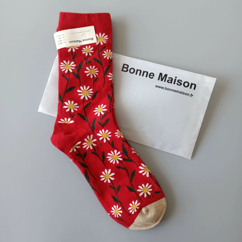 Artistic French Tide Oil Painting Socks fun art literary oil painting