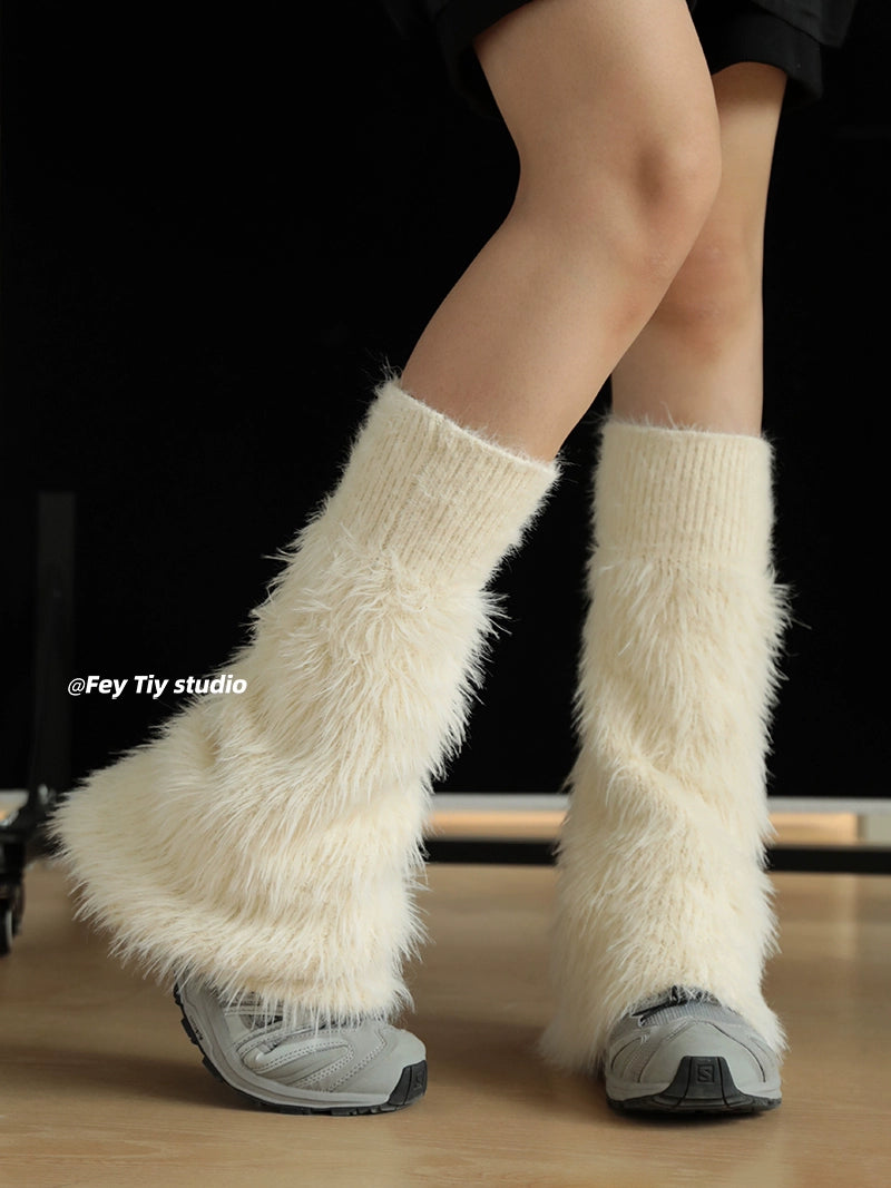 Custom Furry Pile Sock Covers  Y2K Flared Calf Warmers