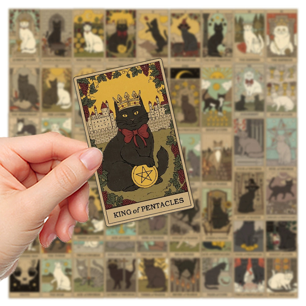 Retro Cat Tarot - Waterproof Sticker Set